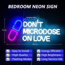 MOODLION DON'T MICRODOSE ON LOVE NEON LEAD WALL LIGHT - WHITE/PINK/BLUE - Like New