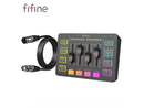 FIFINE SC3 Gaming Audio Mixer with XLR Cable Bundle, Streaming RGB PC Mixer with