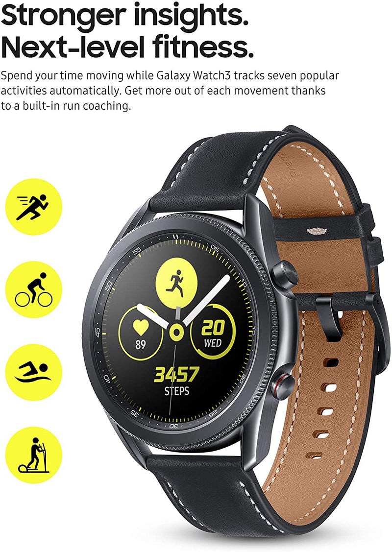 SAMSUNG GALAXY WATCH 3 45MM LTE SMARTWATCH MYSTIC BLACK SM-R845UZKAXAR - Brand New