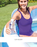 INTEX 57190EP Swim Center Inflatable Family Lounge Pool: Built-In Bench - BLUE - Like New