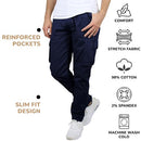 BLU ROCK MEN'S FLEX-STRETCH COTTON CARGO PANTS - MEN 34 - NAVY - Like New