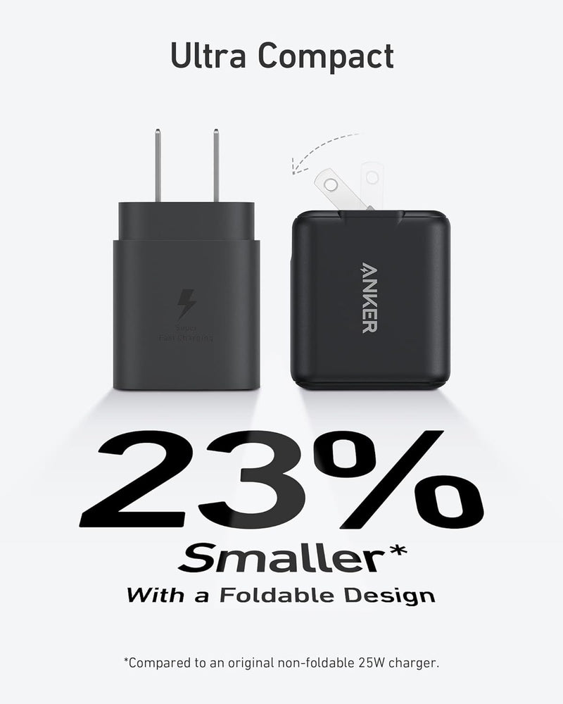 ANKER 25W USB C Super Fast Charger, 312 Charger A2058,Cable Not Included - BLACK - Like New