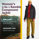 MARMOT WOMEN'S RAMBLE 3-IN-1 COMPONENT JACKET RECYCLED BLACK XS - Brand New