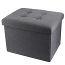 ALASDO STORAGE OTTOMAN FOOTREST STOOL SMALL OTTOMAN WITH STORAGE FOLDABLE GRAY - Like New
