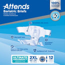 Attends Bariatric Incontinence Disposable Briefs, XX-Large, 63"-70", 2XL 48ct - Brand New