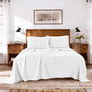 KATHY IRELAND LYOCELL & LINEN BLEND 4-PIECE SHEET SET, SIZE FULL - WHITE - Brand New