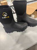 KALKAL RUBBER BOOTS FOR MEN WATERPROOF INSULATED RAIN BOOTS SIZE: MEN 12 - BLACK - Like New