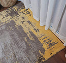 MOTINI Abstract Area Rug 5x7 Brown Gold Grey Yellow Geometric Distressed - Brand New