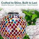 Sunnydaze 10-Inch Solar Gazing Ball Garden Glass Outdoor Gazing Globe Trellis - Like New