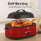 Sunvivi Roaster Oven Self-Basting, 20 Quart YORO-20N-L - Stainless Steel, Red Like New