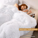 CHOSHOME LUXURY PLUSH SHAGGY FAUX FUR DUVET COVER - WHITE - Like New