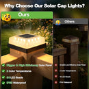 BRIGHTEVER 3.5X3.5 4X4 SOLAR POST CAP LIGHT OUTDOOR 8-PACK BLACK - Like New