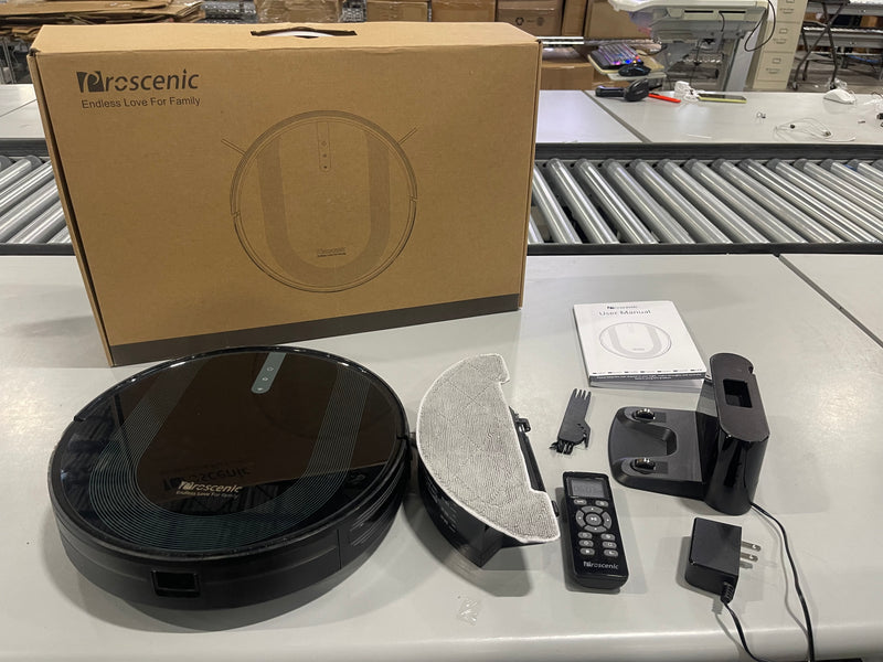 PROSCENIC WI-FI CONNECTED ROBOT VACUUM CLEANER 3-IN-1 - BLACK - Scratch & Dent