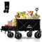 AMNOW COLLAPSIBLE BEACH WAGON CART WITH BIG WHEELS 440LBS LARGE CAPACITY - BLACK - Like New