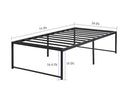 VECELO BED FRAME METAL FRAME TWIN 18-IN. H PLATFORM BED - BLACK - Brand New