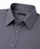 JAMES TAILOR SHORT SLEEVE DRESS SHIRT - SIZE: MEN XL - GRAY - Brand New