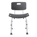 MEDLINE SHOWER CHAIR BATH BENCH WITH BACK, SUPPORTS UP TO 300 LB - GRAY - Like New