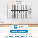 PIPISHELL LOW PROFILE FIXED TV WALL MOUNT ULTRA SLIM 42-90 INCHES PIXT1 - BLACK - Like New