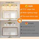 BESLOWE 27" 4-LIGHT BATHROOM LIGHT FIXTURE MODERN GOLD B27003PB - gold - Like New