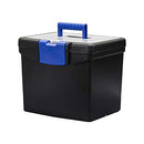 Storex File Box Nesting Portable with Drawer Cobalt, Black Blue - Brand New