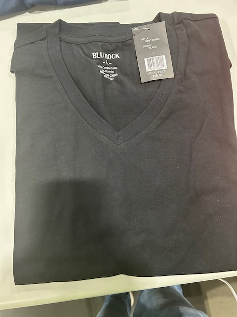 BLU ROCK LARGE BLACK SHORT SLEEVE T SHIRT - SIZE: MEN L - BLACK - Brand New