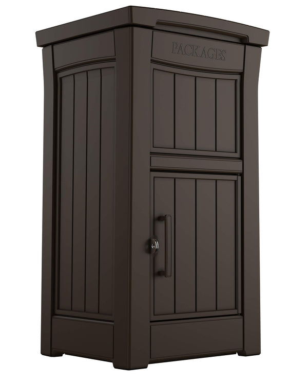 Keter Delivery Box for Porch with Lockable Secure Storage Compartment Brown - Like New