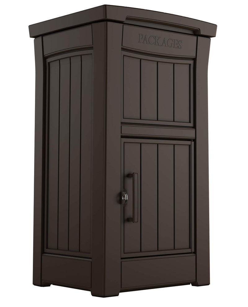 Keter Delivery Box for Porch with Lockable Secure Storage Compartment Brown - Like New
