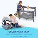 Graco Pack n Play Dome LX Playard with Baby Bassinet, Lightweight Portable - Like New