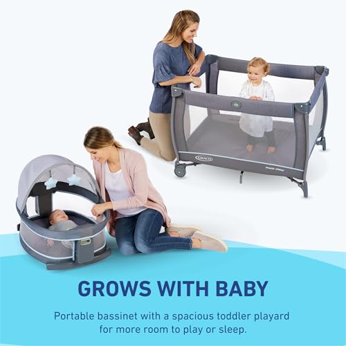Graco Pack n Play Dome LX Playard with Baby Bassinet, Lightweight Portable - Like New