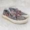 BLOWFISH MALIBU CASUAL SNEAKERS SHOES - SIZE: WOMEN 7 - GRAY PINK FLOWERS - Like New