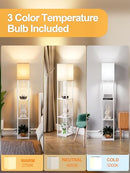 PARTPHONER FLOOR LAMP WITH SHELVES FOR LIVING ROOM WHITE SHELF LAMP - Like New