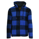 GALAXY J. COME MEN'S POLAR FLEECE PLAID HOODIE - SIZE: MEN S - BLUE - Brand New