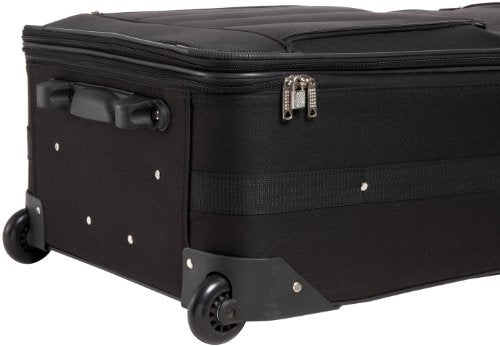 ROCKLAND JOURNEY SOFTSIDE UPRIGHT LUGGAGE SET,EXPANDABLE, LIGHTWEIGHT - BLACK - Brand New