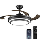 LIGHTIMES 36" Modern Ceiling Fan Dimmable LED Light Retractable Celing Fan - Brand New