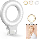 GENERIC SELFIE RING LIGHT FOR PHONE, 3 COLOR OPTIONS, 3 BRIGHTNESS XJ-34 - WHITE - Like New