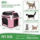BEJIBEAR PET CARRIER FOR CAT, DOG, TRAVEL, COLLAPSIBLE, TSA, 20 LB, PINK - Like New