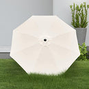 YSSOA 9' PATIO UMBRELLA OUTDOOR TABLE MARKET YARD UMBRELLA 8 STURDY RIBS, BEIGE - Like New