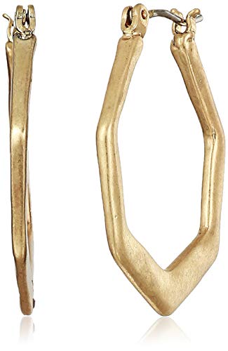 THE SAK HEXAGON SHAPED HOOP EARRINGS ONE SIZE SE0495 - GOLD - Brand New
