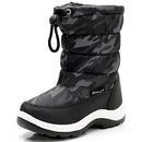 APAKOWA KIDS BOYS GIRLS WINTER SNOW BOOTS SIZE 26 - SIZE YOUTH 8.5 - GRAY/BLACK - Brand New