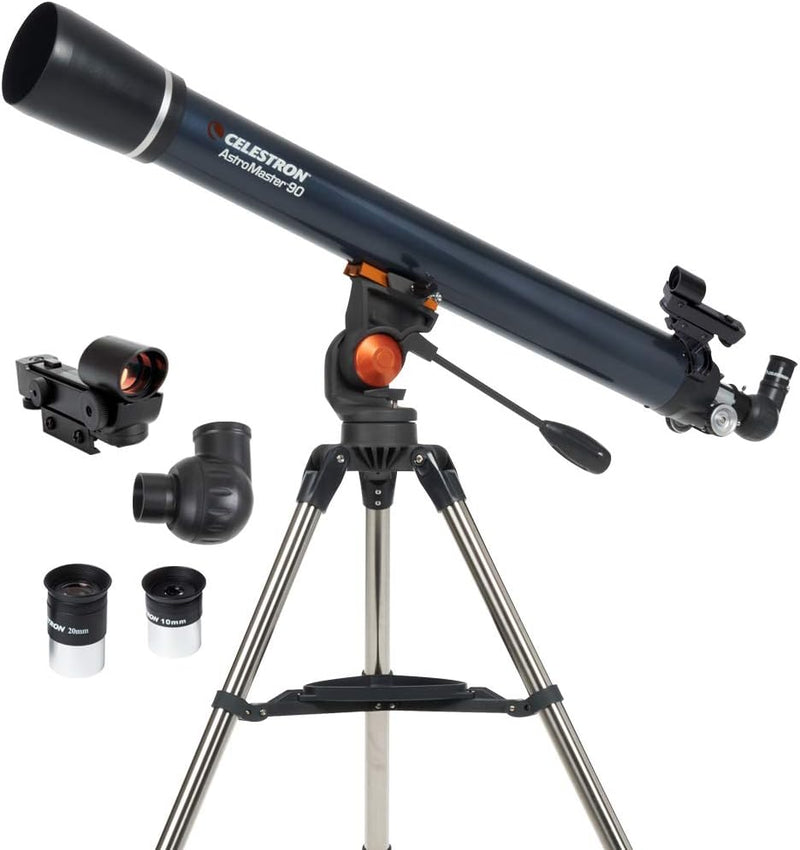 Celestron AstroMaster 90AZ Refractor Telescope for Beginners 21063 Like New