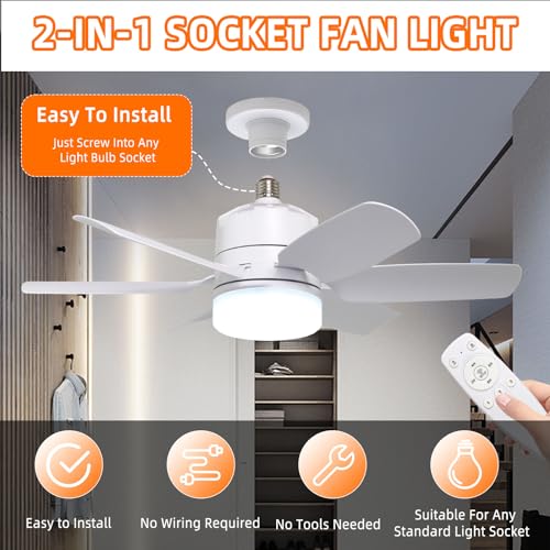 GOLUMU LIGHT BULB FAN SOCKET CEILING SPACE, 1500 LUMENS XL, X16 - WHITE - Like New