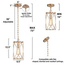 Optimant Lighting Gold Pendant Lighting for Kitchen Island, Modern Cage Lighting - Brand New