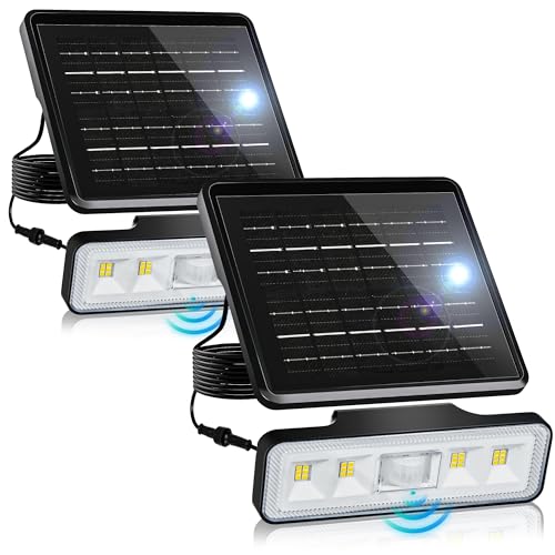 AUDERWIN SOLAR FLOOD LIGHTS OUTDOOR 4000LM, (6500K) 2 PACK - COOL WHITE - Like New