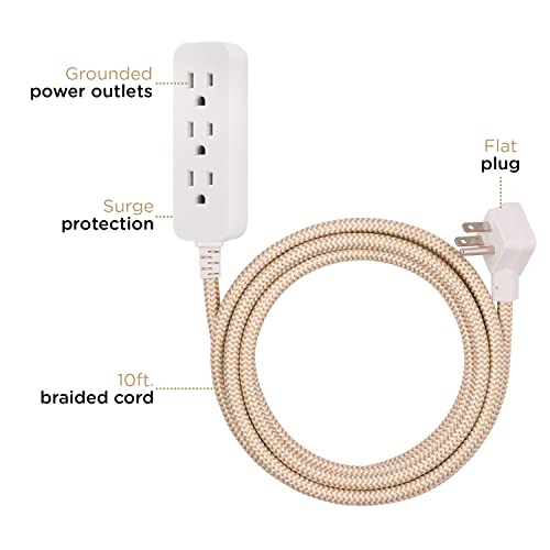 Cordinate 3 Outlet Power Strip Surge Protector Indoor Extension Cord 16 Gauge - Like New