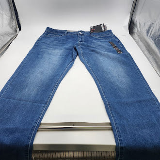 BLU ROCK MENS BLU ROCK DENIM FLEX JEANS-LIGHT BLUE - SIZE: 38X31 - MEDIUM BLUE - Brand New