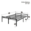 MOFESUN MF-H8Q QUEEN BED FRAME METAL PLATFORM BED WITH STORAGE - BLACK - Like New
