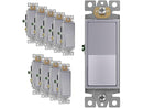 ENERLITES 3-WAY DECORATOR PADDLE LIGHT SWITCH 93150-SV-10PCS - SILVER - Brand New