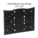 Etna Freestanding Wood Pet Gate 3-Panel Tri Fold Dog Fence 48" x 19" - Black - Like New