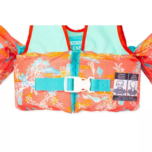 SPEEDO SPLASH JAMMER YOUTH LIFE VEST 33-55 LBS BUCKLE CLOSURE - CORAL/TEAL - Brand New