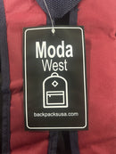 MODA WEST 17" BACKPACK - RED/BLUE/BLACK - Brand New